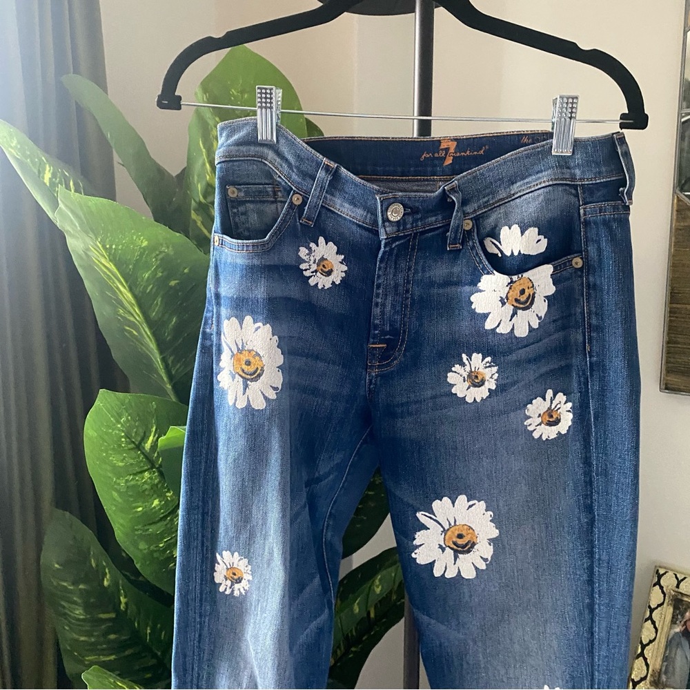 7 for all Mankind Daisy Distressed Skinny Ankle Jeans